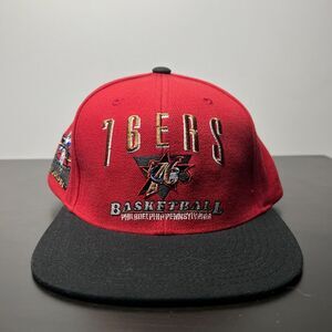 Mitchell & Ness Philadelphia 76ers NBA All-Star 2002 Snapback Hat Red Black